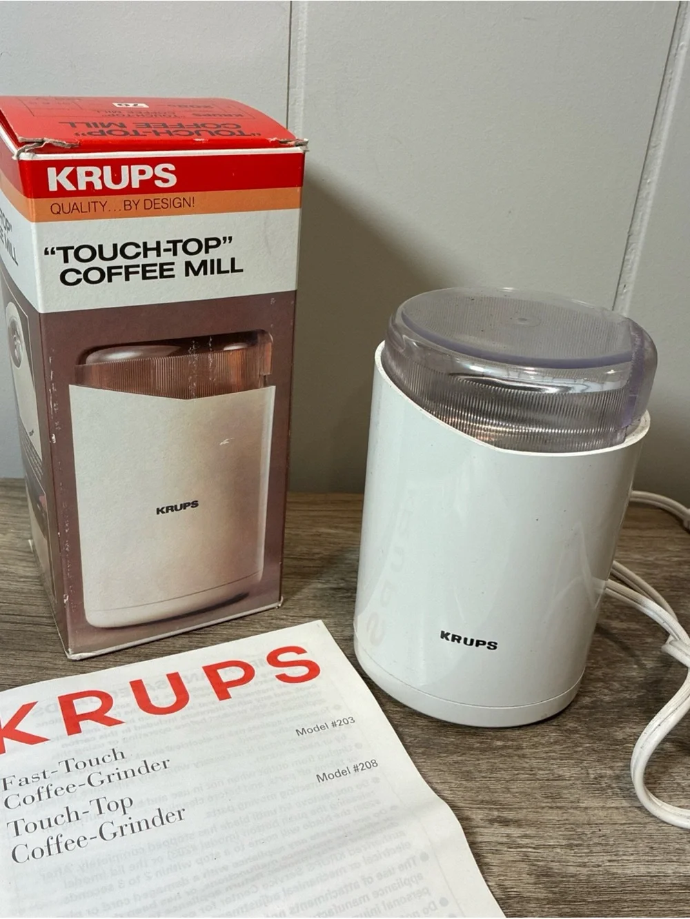 Krups Touch Top Coffee Mill Electric Coffee Grinder 208 Tested
